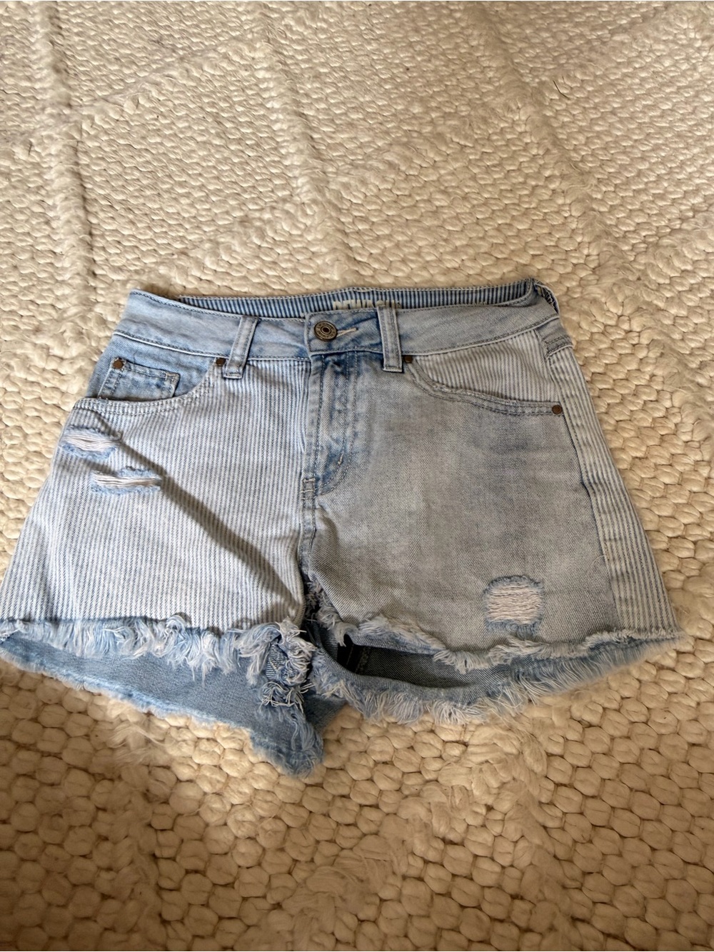 Rewash Light Blue Distressed Denim Shorts